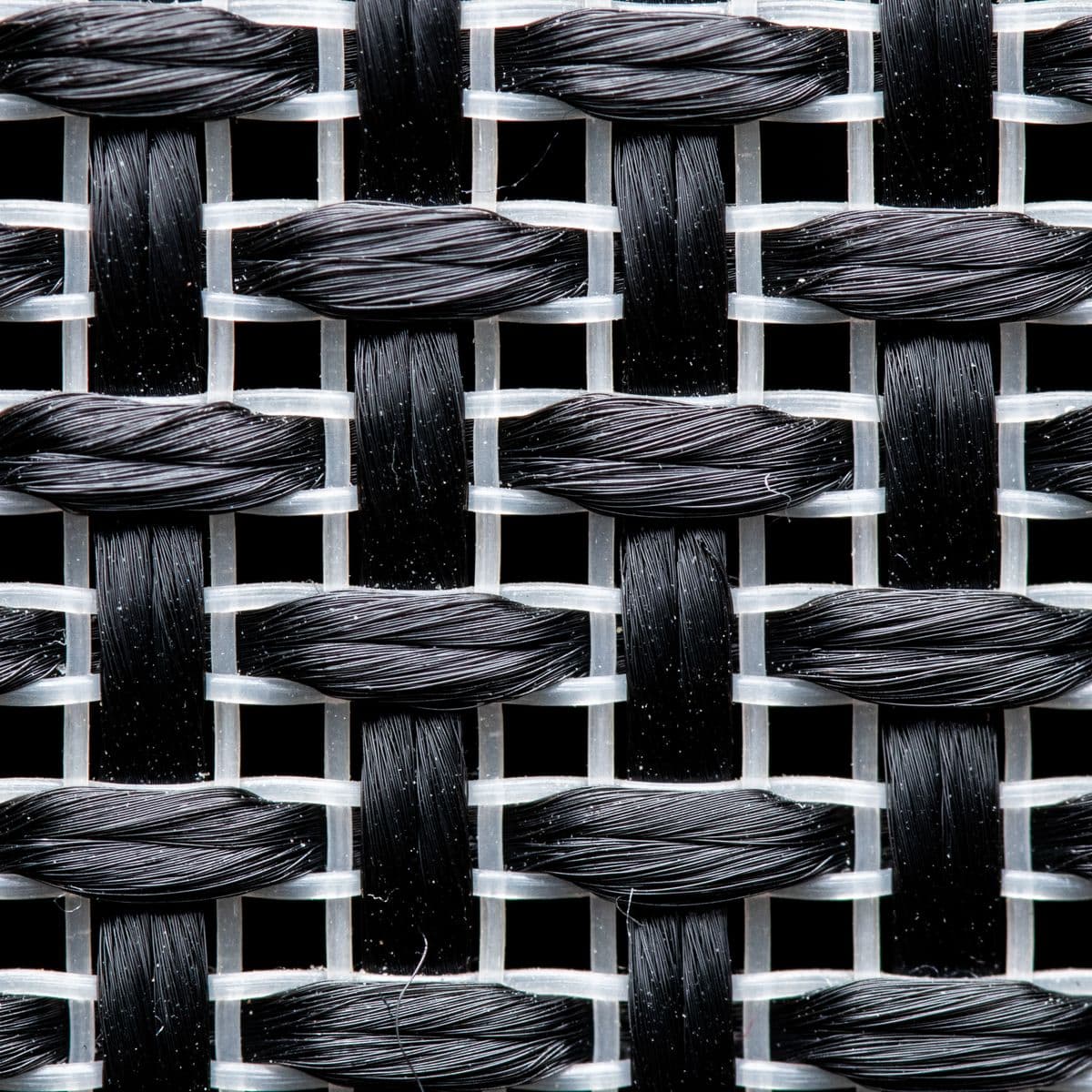 Black-and-white woven technical fabric