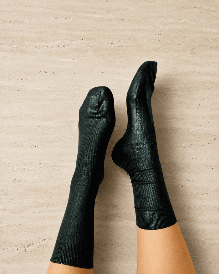 Cypress green silk socks