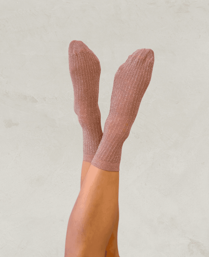 Dusty pink shimmery socks