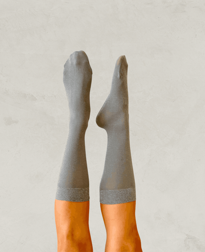 Grey shimmery socks