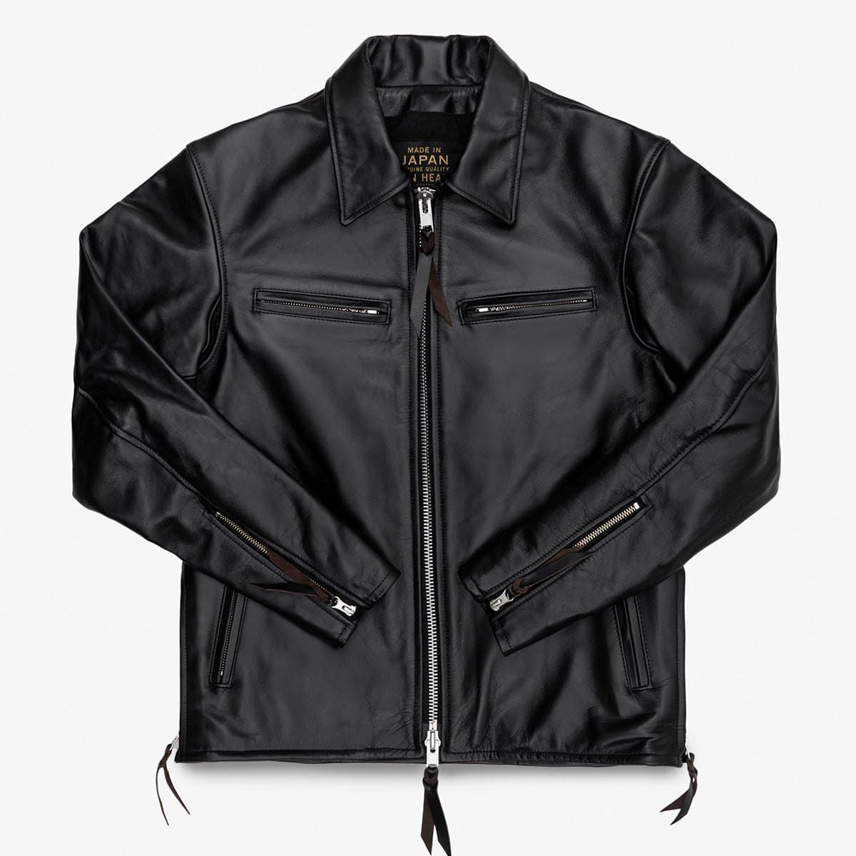 Black Japanese horsehide riders jacket
