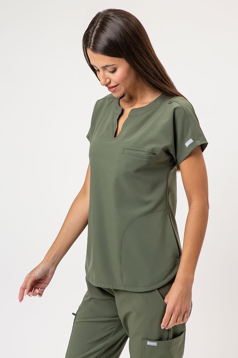 Medical scrub top on model