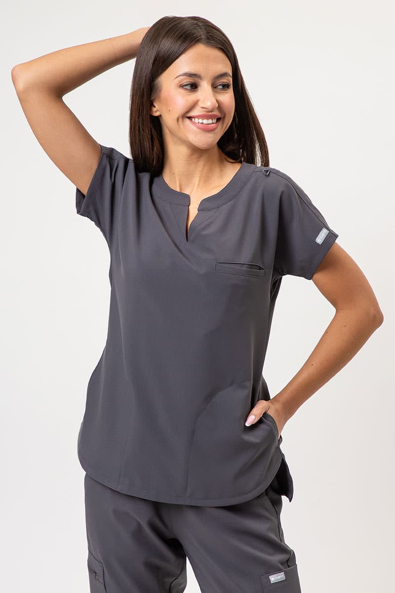 Medical scrub top on model
