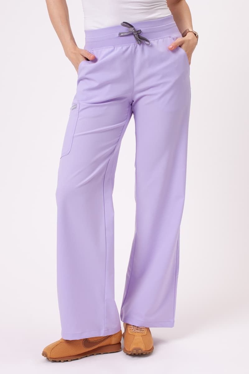 Medical scrub trousers on model