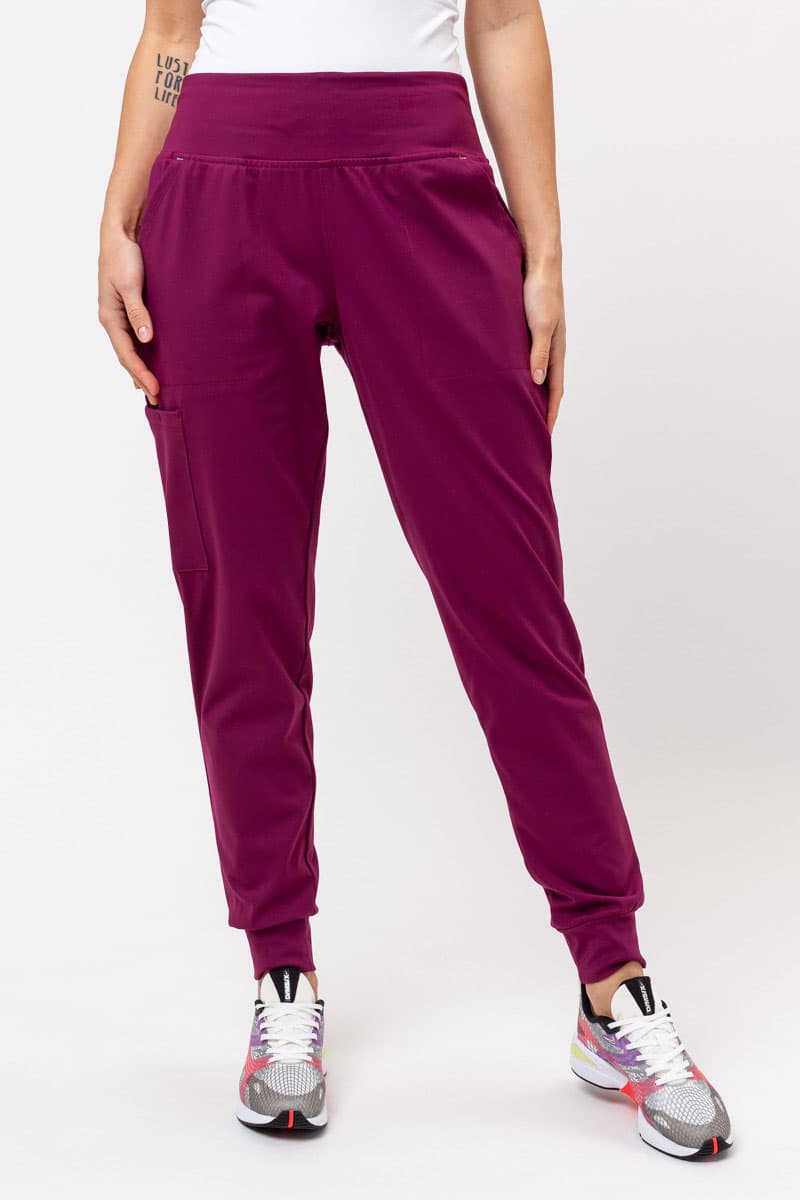 Medical scrub trousers on model