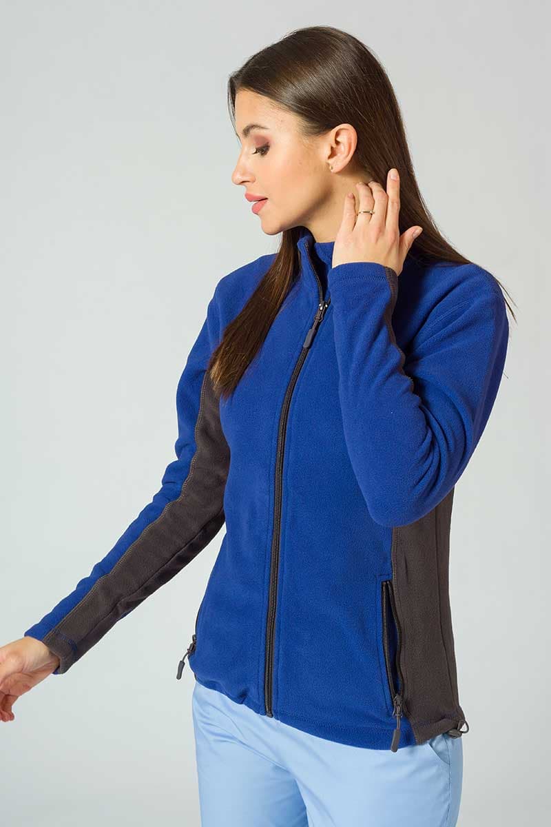 Fleece work jacket on model