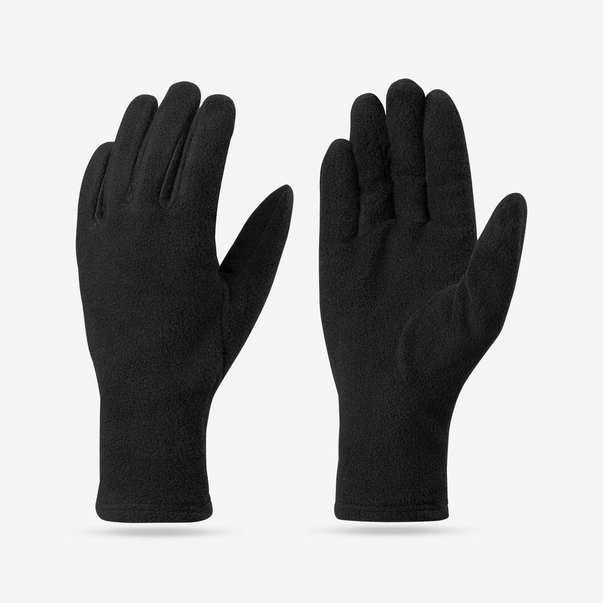 A pair of black fleece gloves