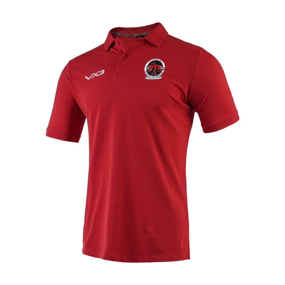 Red sublimated rugby league polo